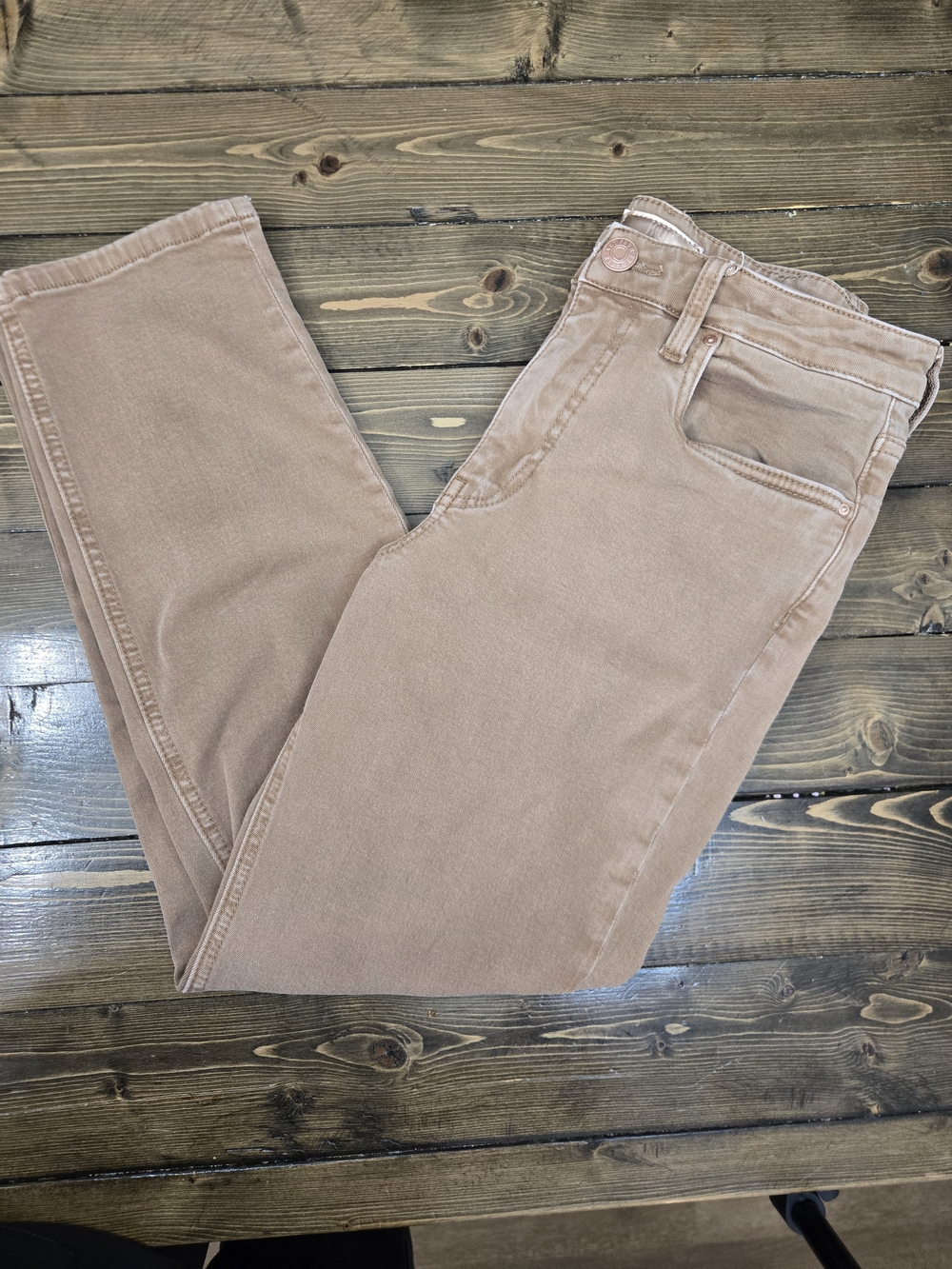Kut from the Kloth Taupe High-Rise Rachel Jeans Size 6